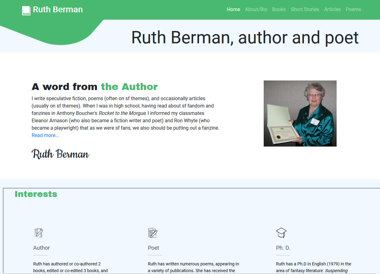 Ruth Berman site image